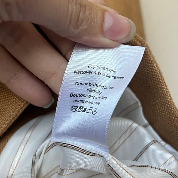 Veronica Beard Milani Cropped Linen Blazer Jacket in Camel Size 6 - Picture 7 of 7